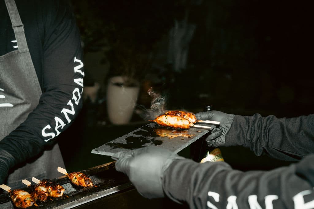 Yakitori served from the grill